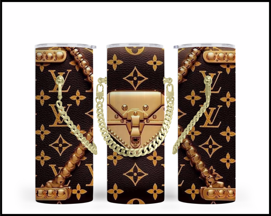Designer Handbag Inspired Chain Tumbler (069)