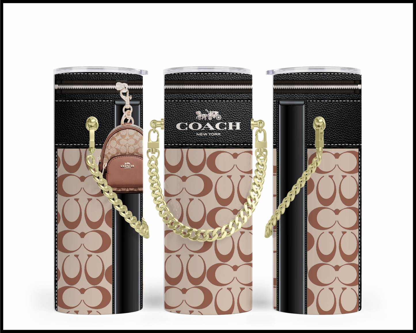 Designer Handbag Inspired Chain Tumbler (146)