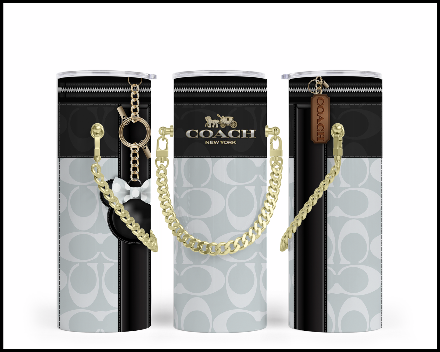 Designer Handbag Inspired Chain Tumbler (006)