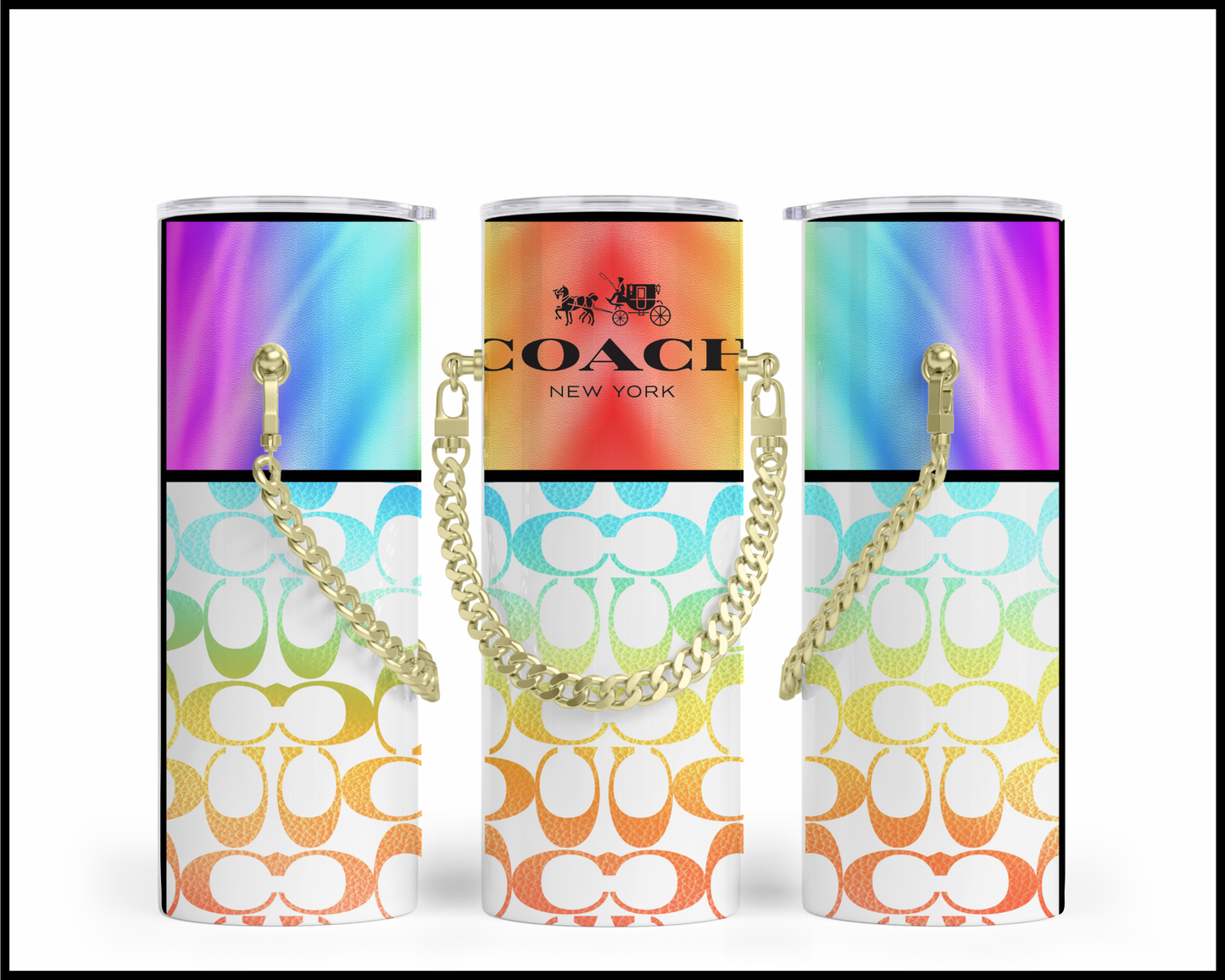 Designer Handbag Inspired Chain Tumbler (243)