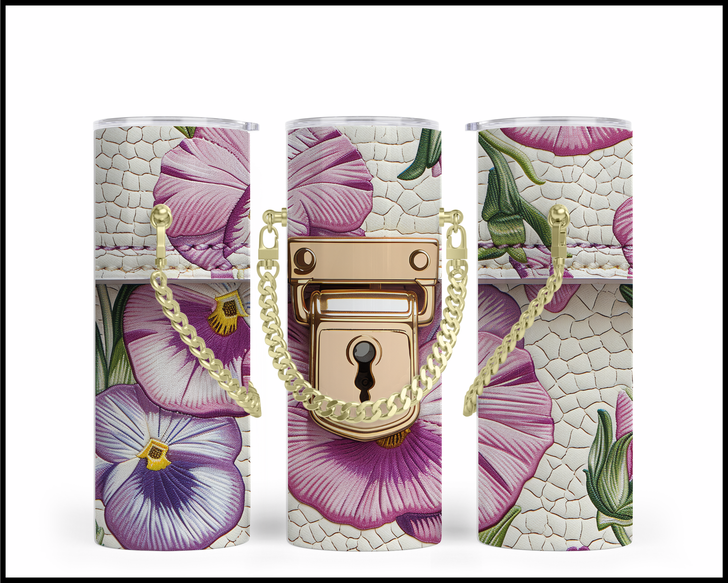 Designer Handbag Inspired Chain Tumbler (014)