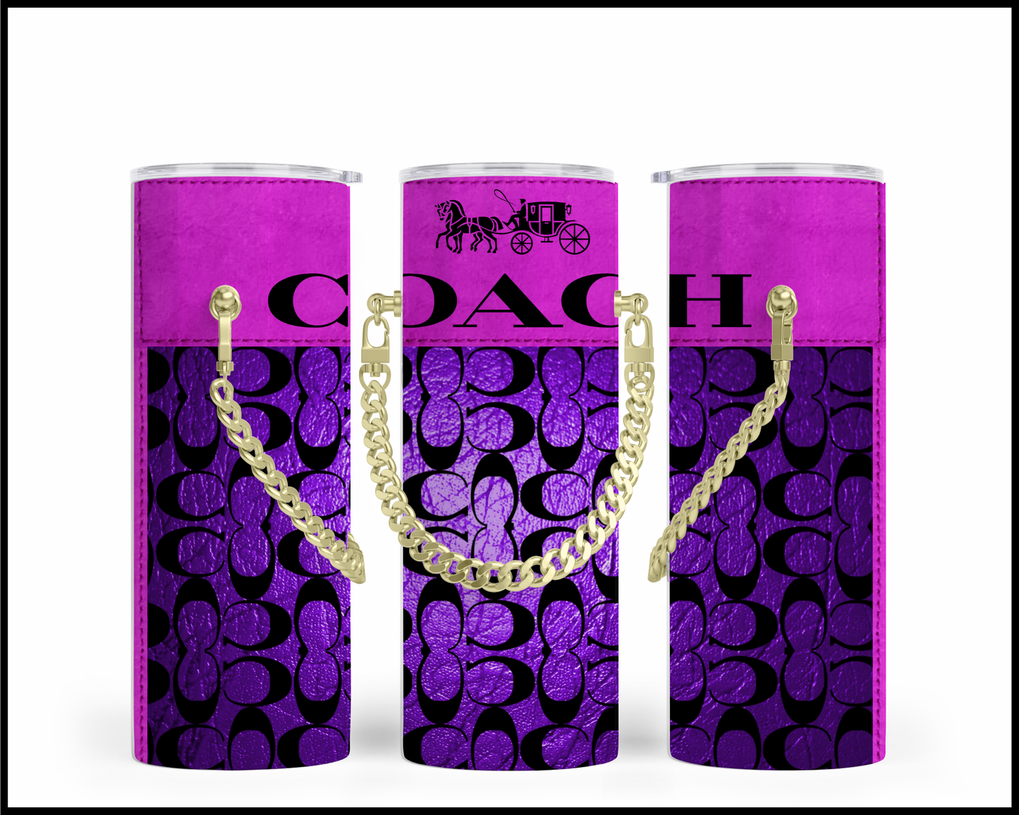 Designer Handbag Inspired Chain Tumbler (227)