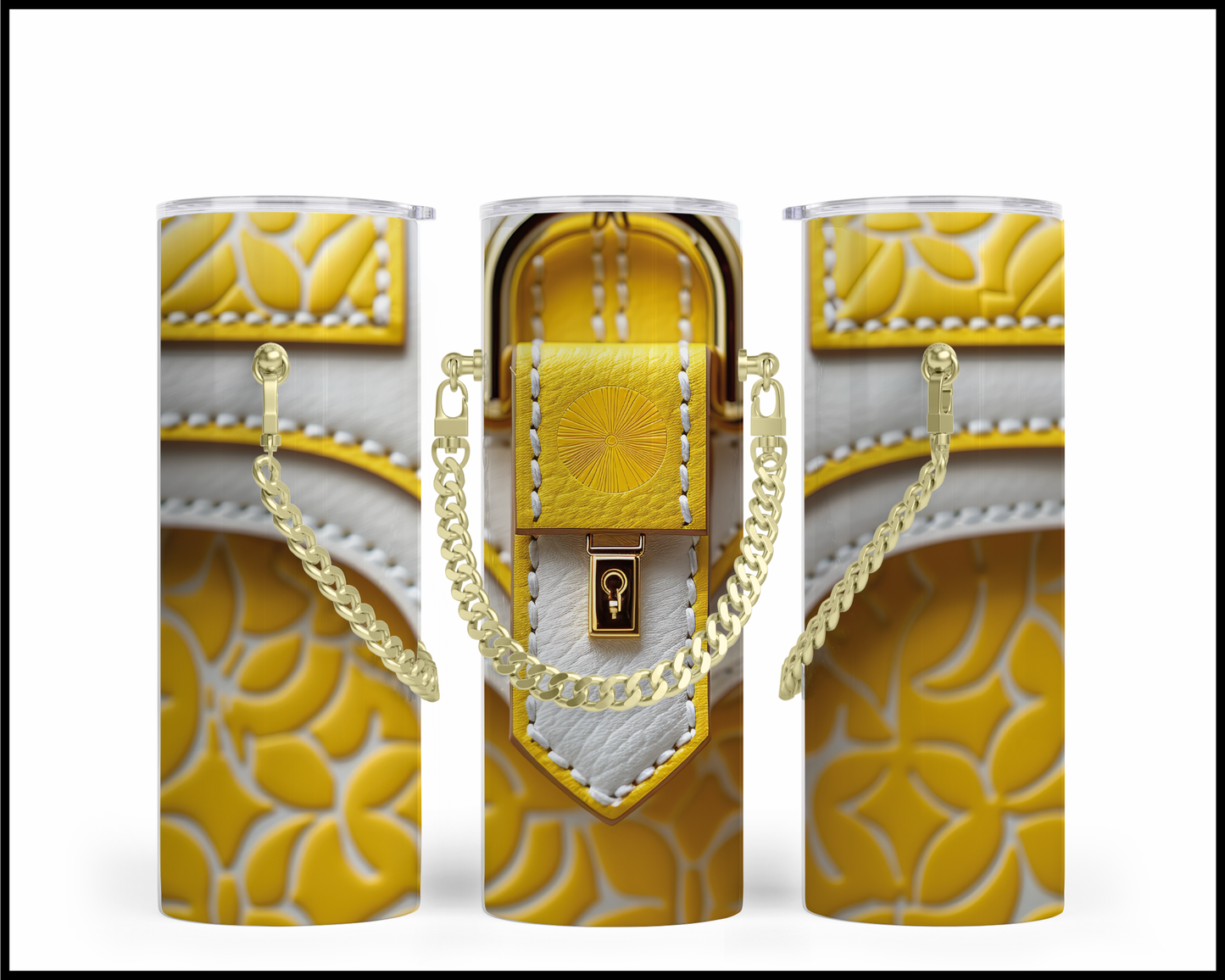 Designer Handbag Inspired Chain Tumbler (122)