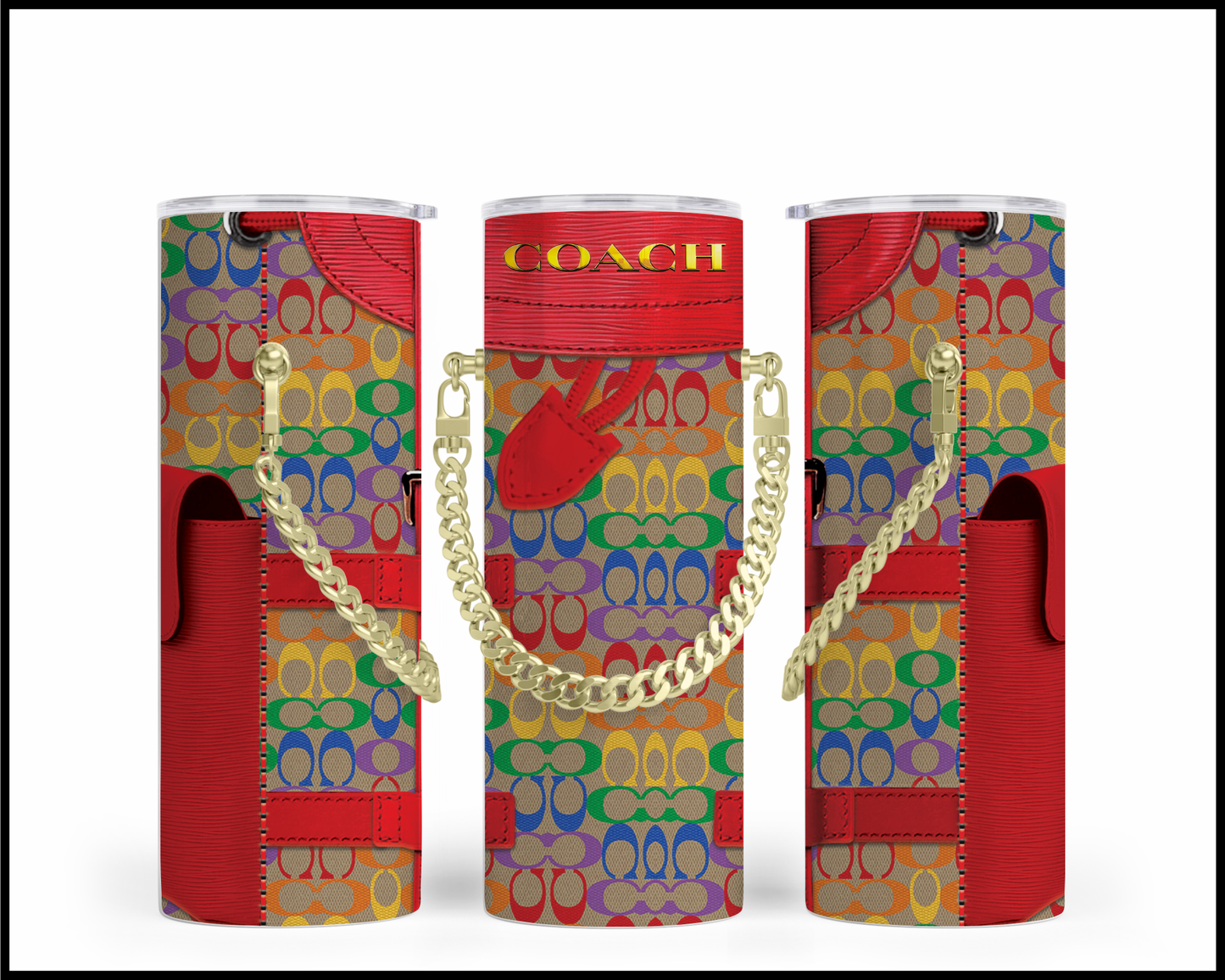 Designer Handbag Inspired Chain Tumbler (295)