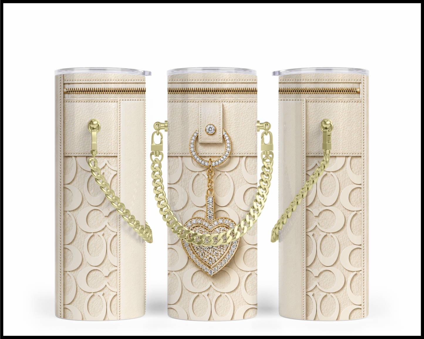 Designer Handbag Inspired Chain Tumbler (311)
