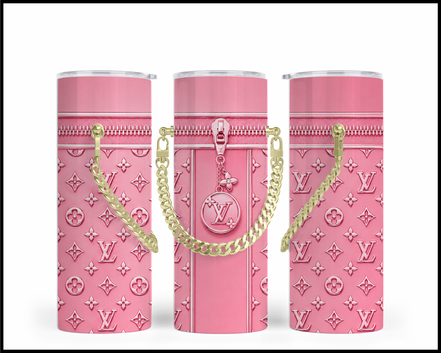 Designer Handbag Inspired Chain Tumbler (077)