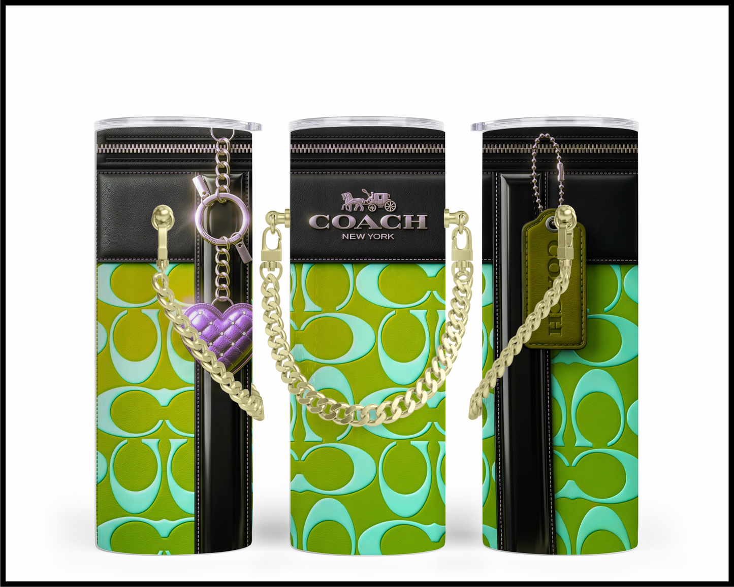 Designer Handbag Inspired Chain Tumbler (337)