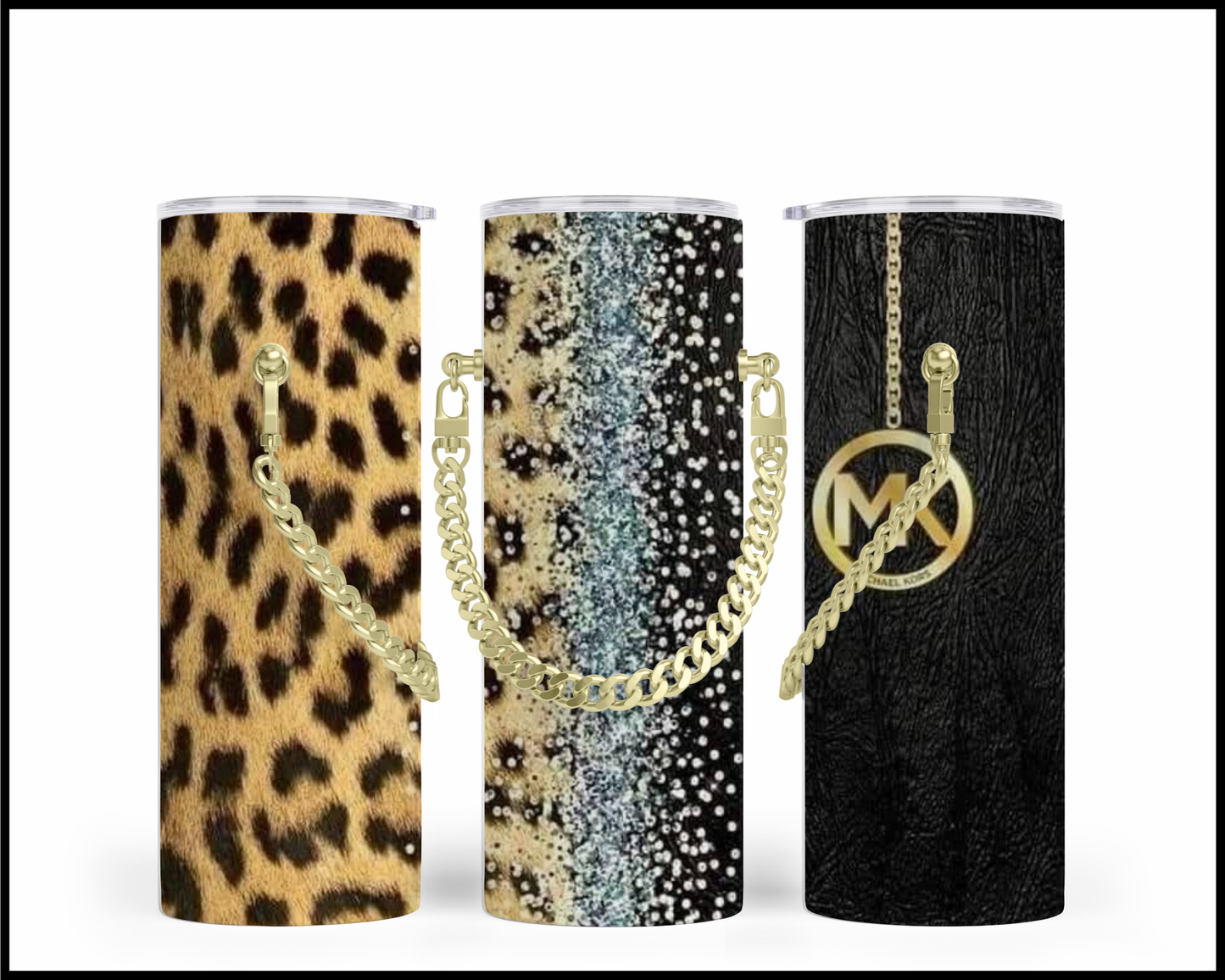 Designer Handbag Inspired Chain Tumbler (024)