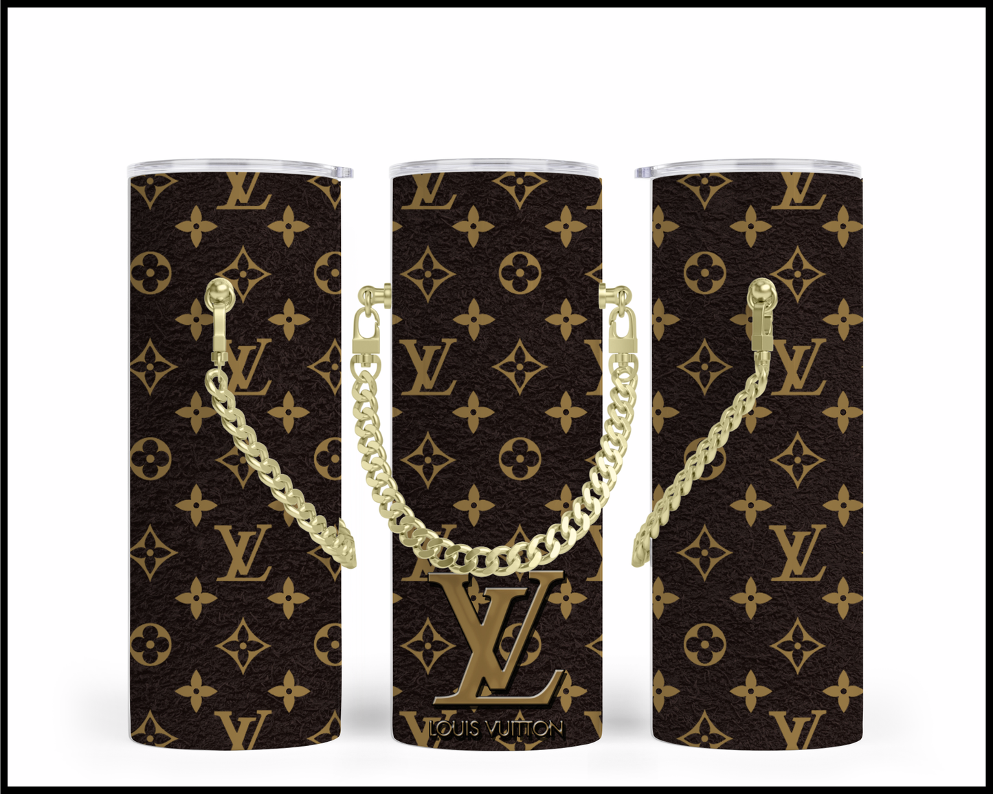Designer Handbag Inspired Chain Tumbler (047)