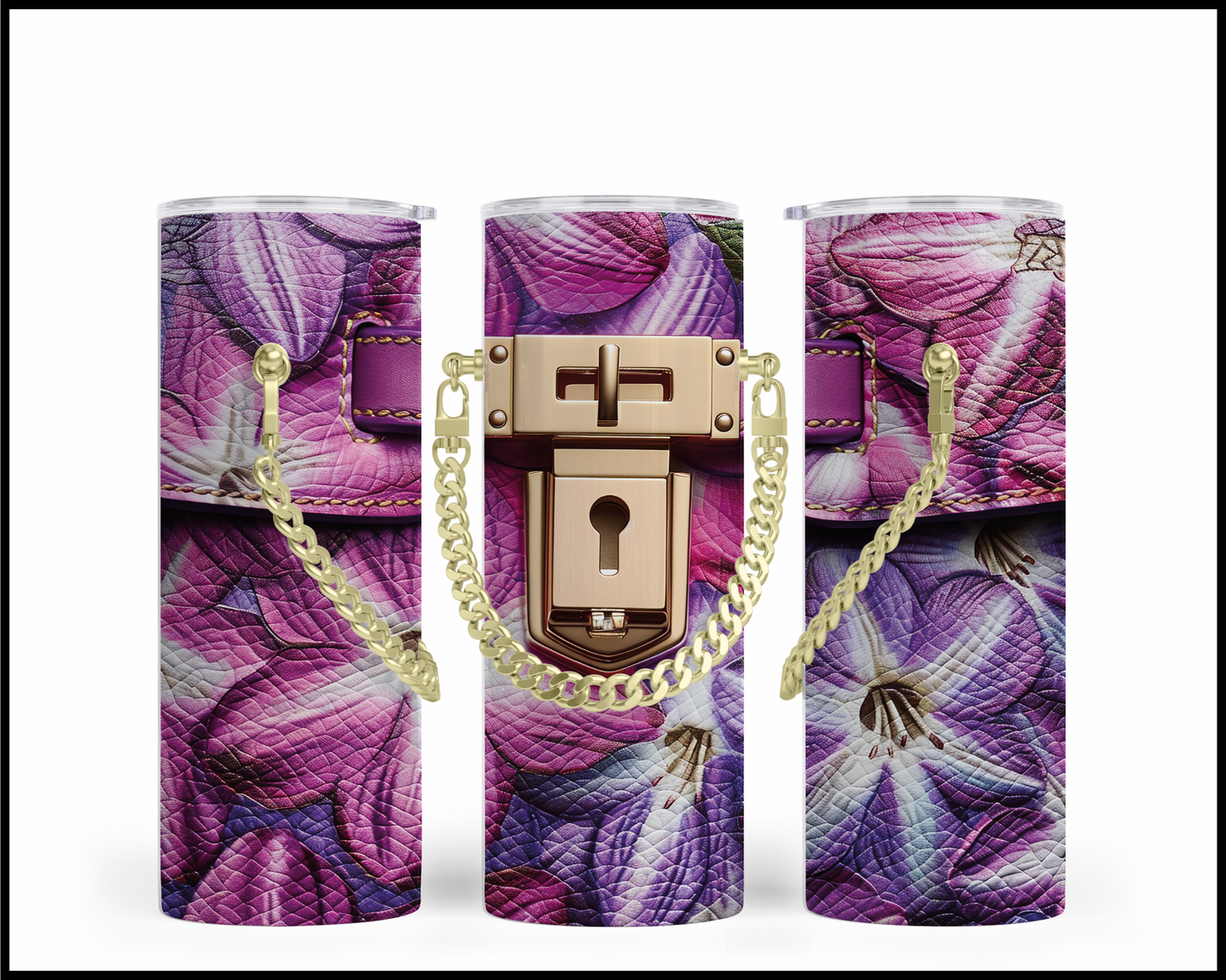 Designer Handbag Inspired Chain Tumbler (089)