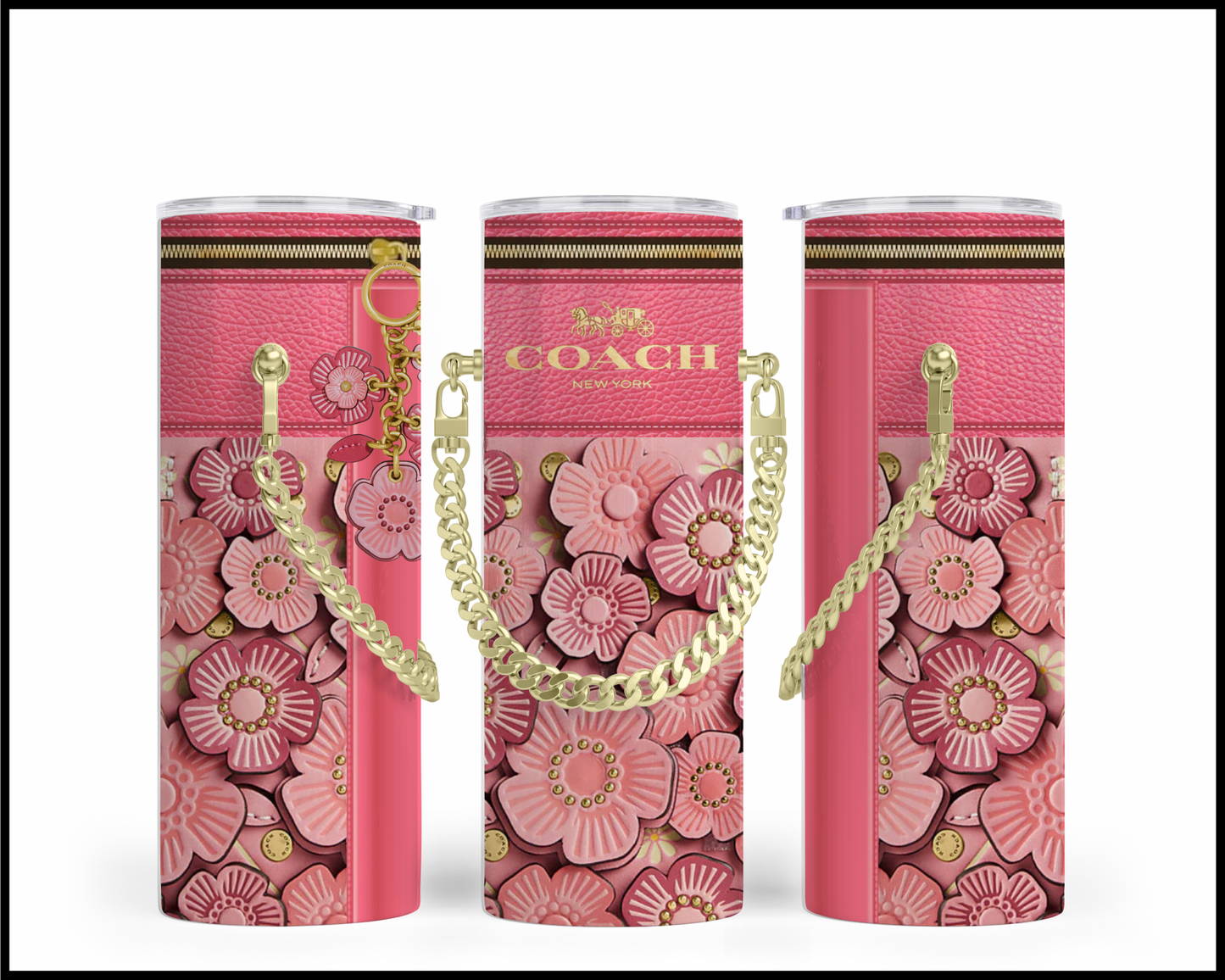 Designer Handbag Inspired Chain Tumbler (049)