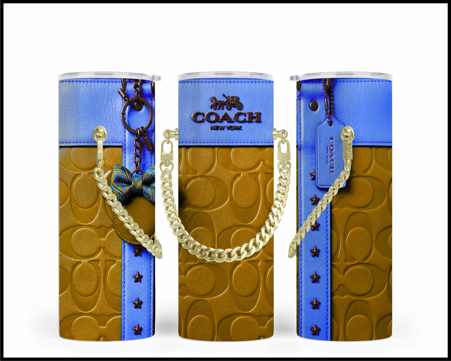 Designer Handbag Inspired Chain Tumbler (338)