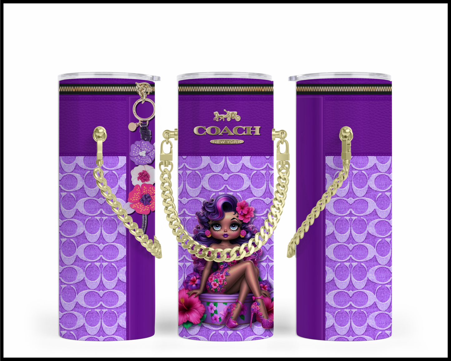 Designer Handbag Inspired Chain Tumbler (202)