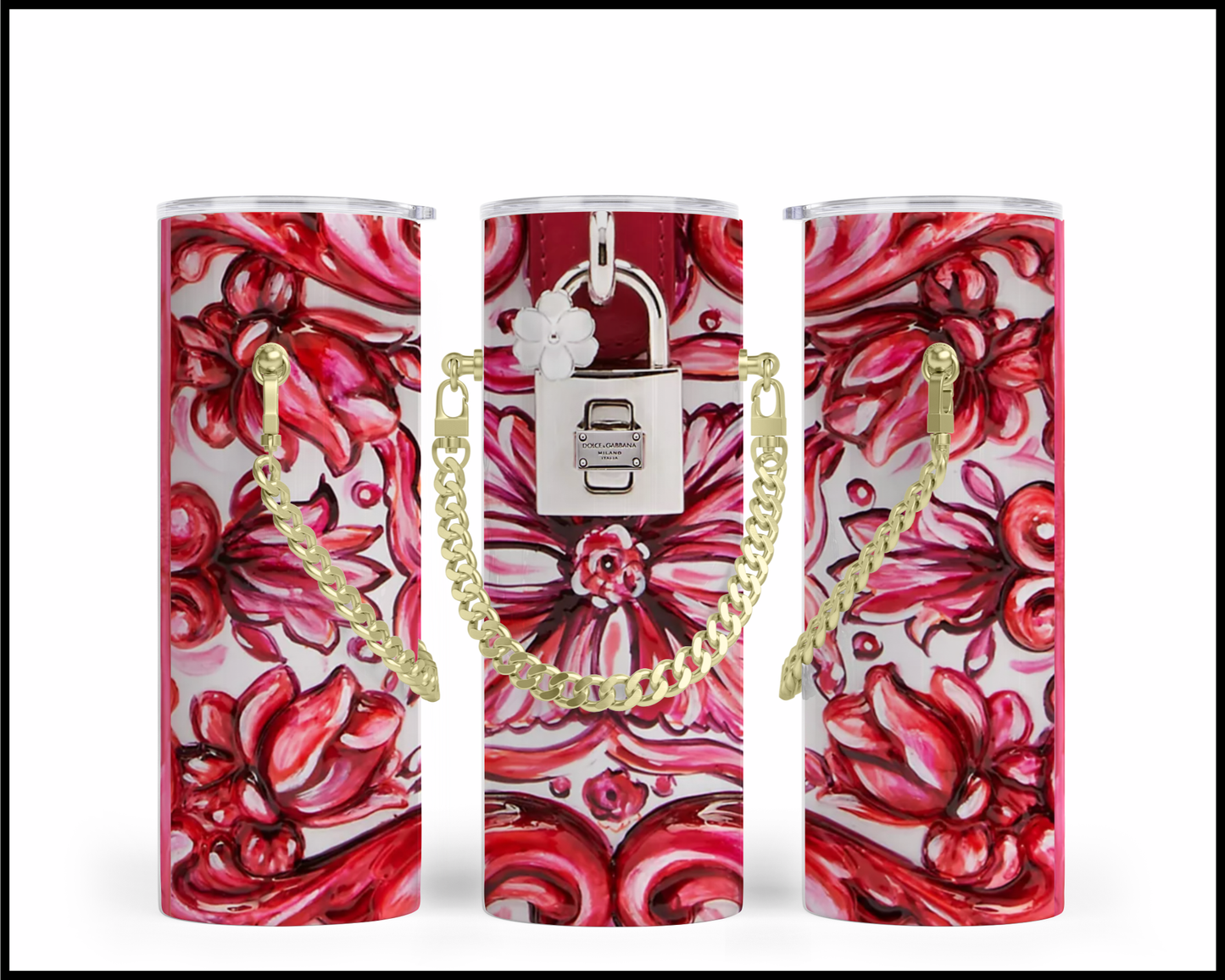 Designer Handbag Inspired Chain Tumbler (005)
