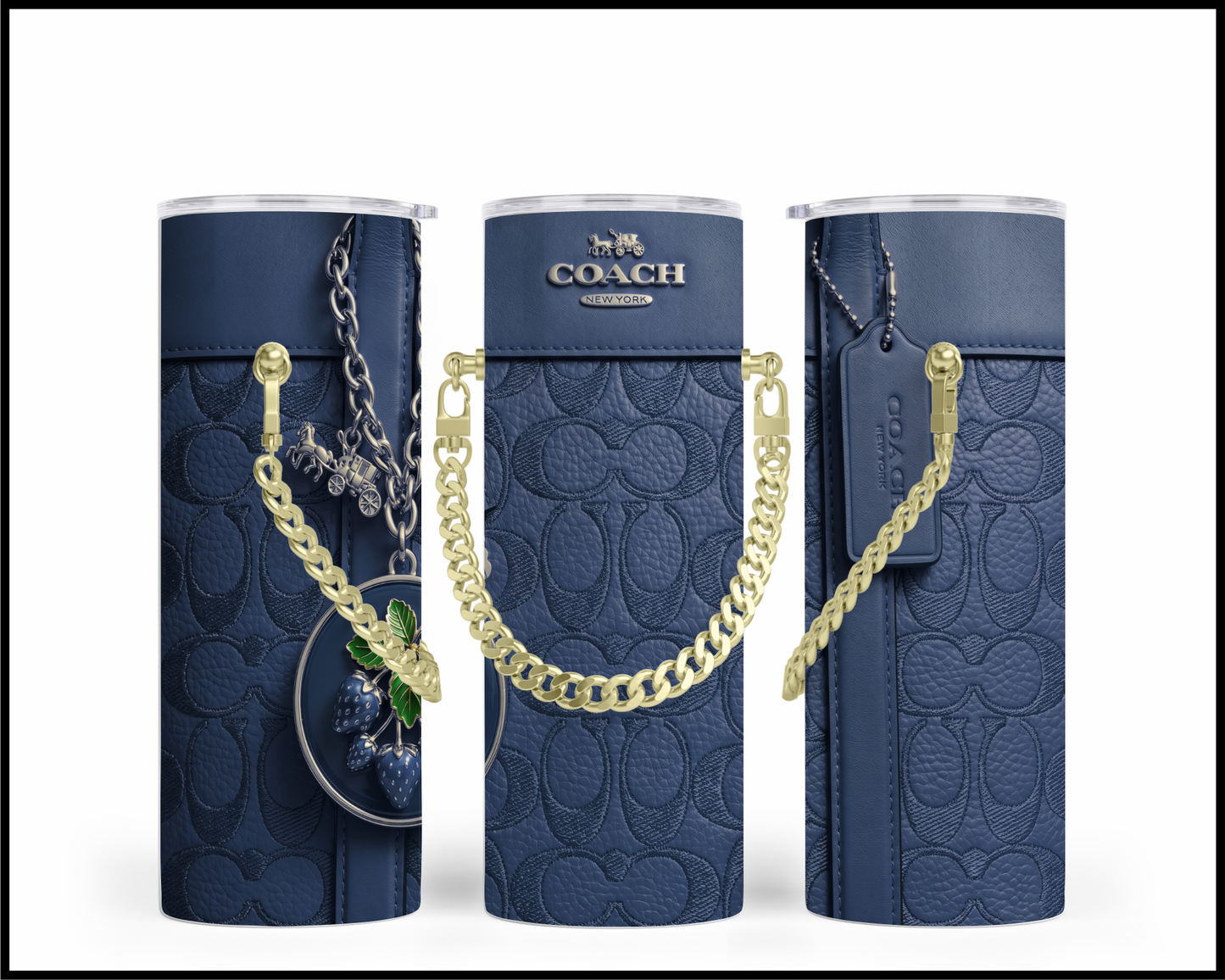 Designer Handbag Inspired Chain Tumbler (324)