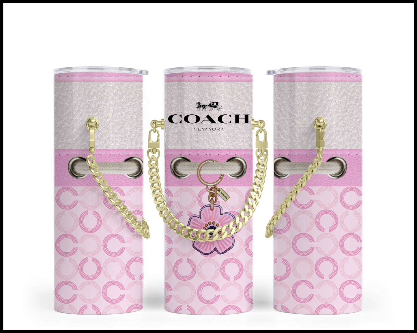 Designer Handbag Inspired Chain Tumbler (141)