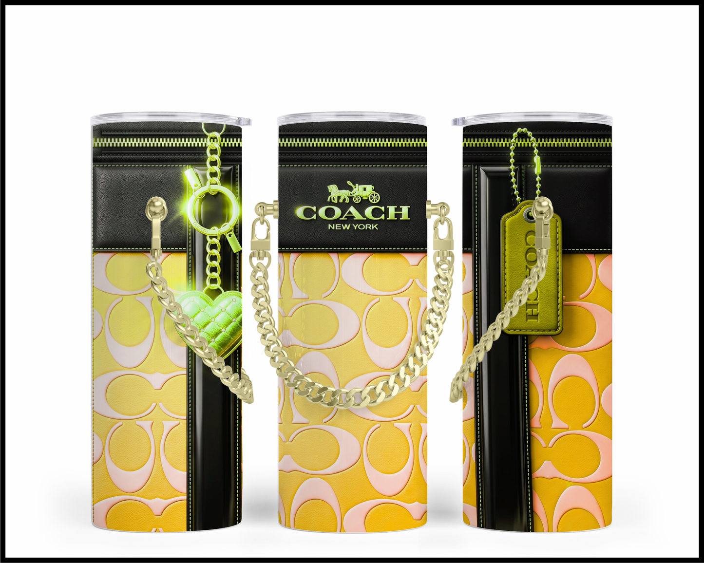 Designer Handbag Inspired Chain Tumbler (337)