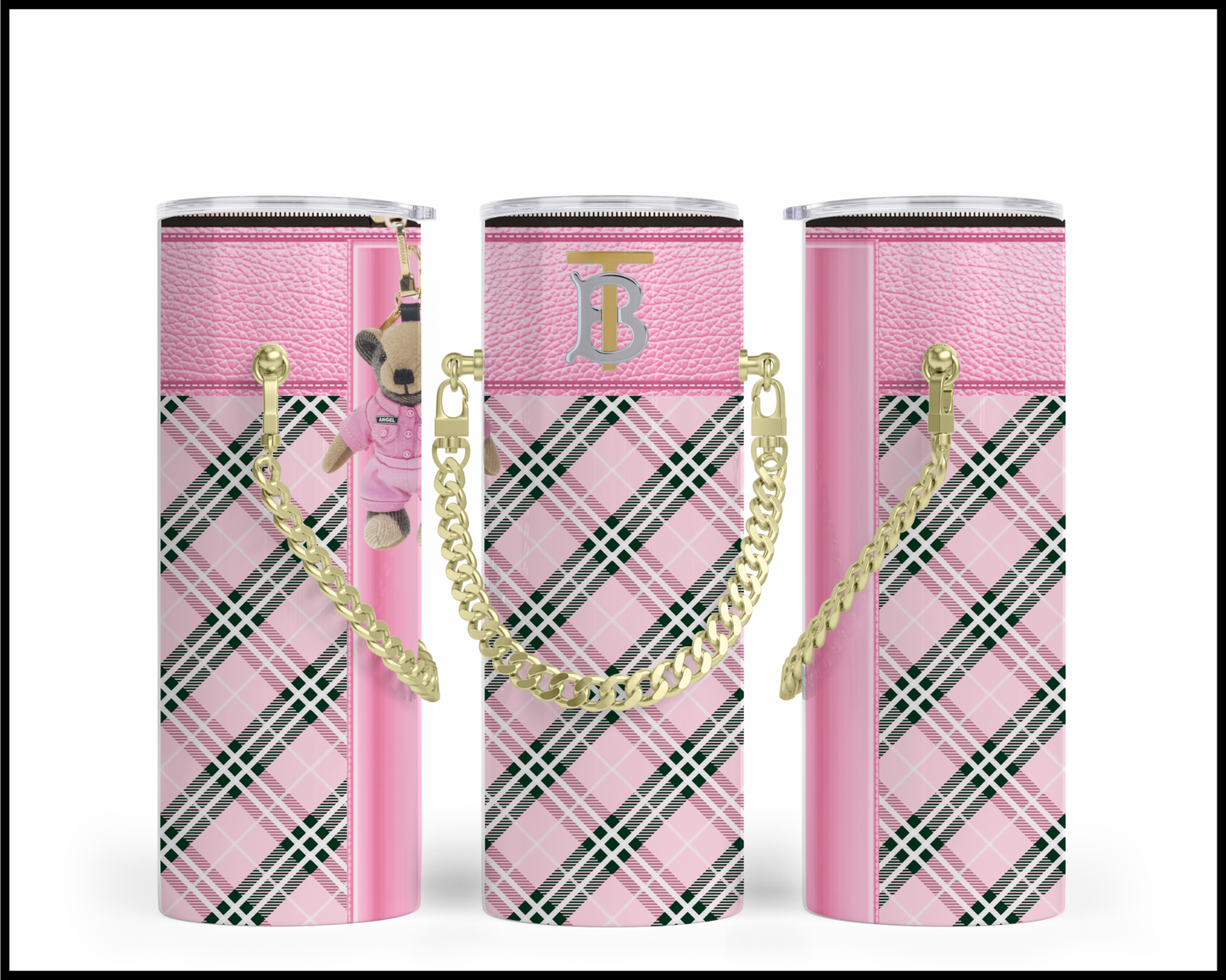 Designer Handbag Inspired Chain Tumbler (006)
