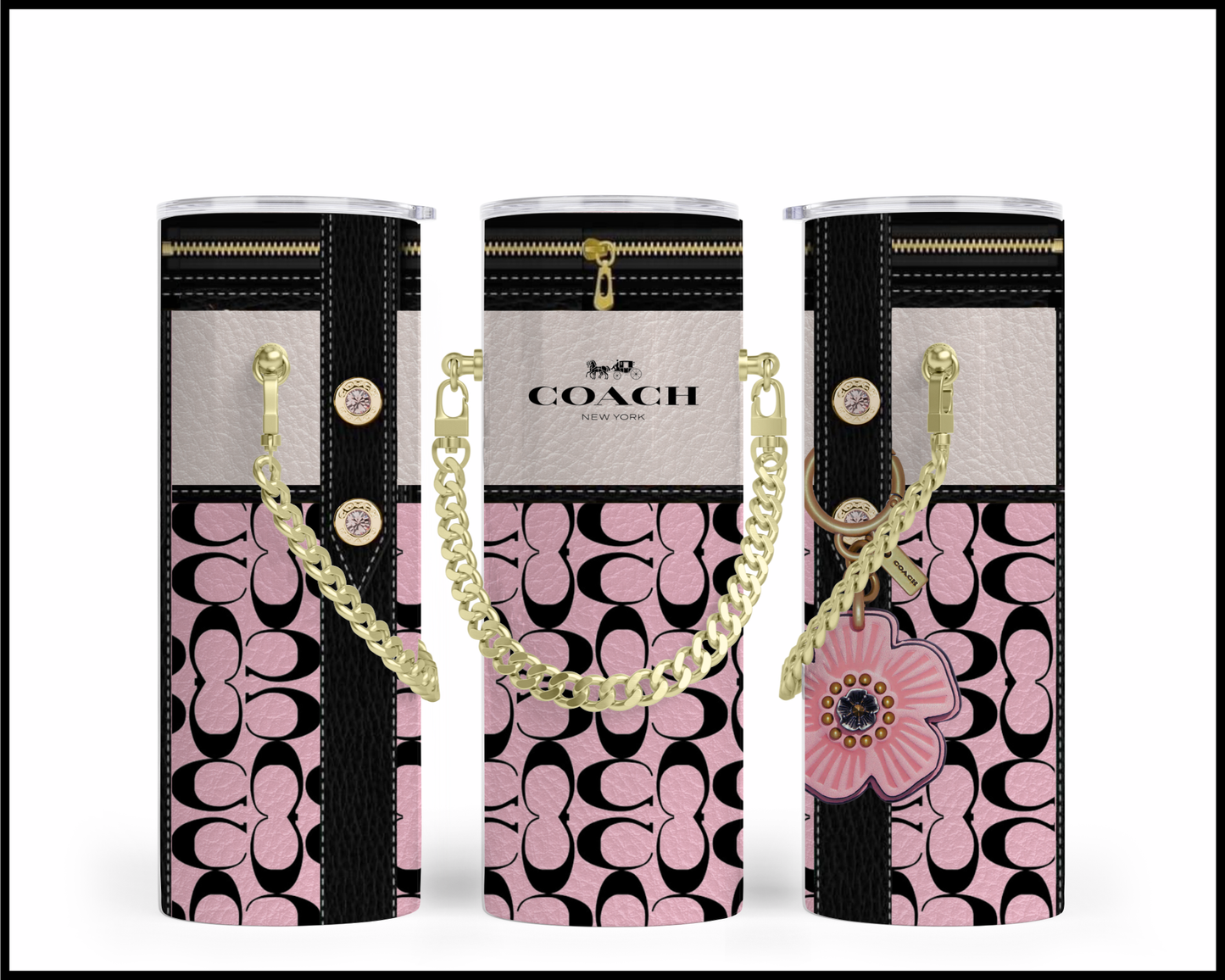 Designer Handbag Inspired Chain Tumbler (065)