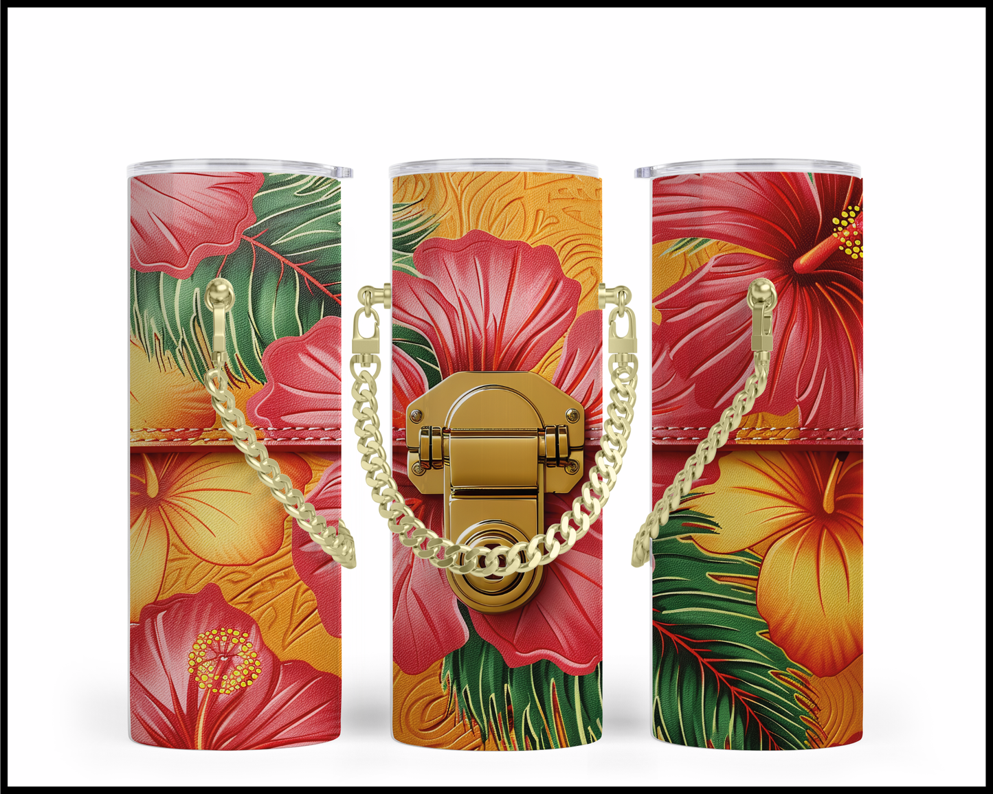 Designer Handbag Inspired Chain Tumbler (091)