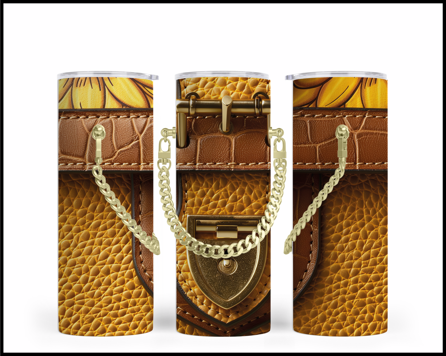 Designer Handbag Inspired Chain Tumbler (018)