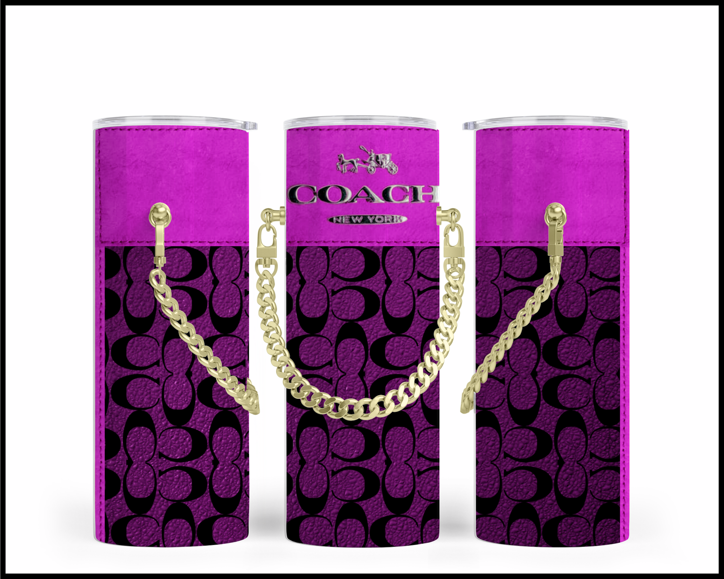Designer Handbag Inspired Chain Tumbler (228)