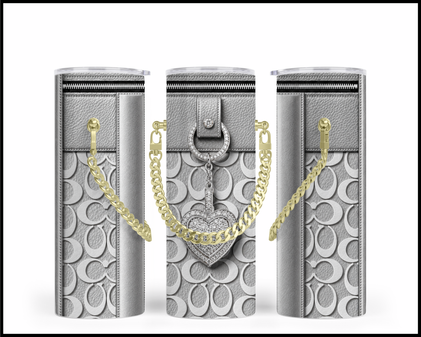 Designer Handbag Inspired Chain Tumbler (311)