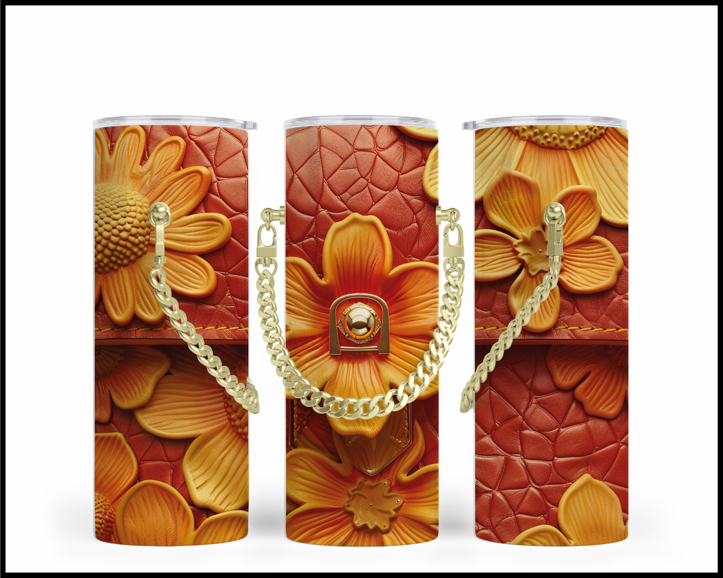 Designer Handbag Inspired Chain Tumbler (056)