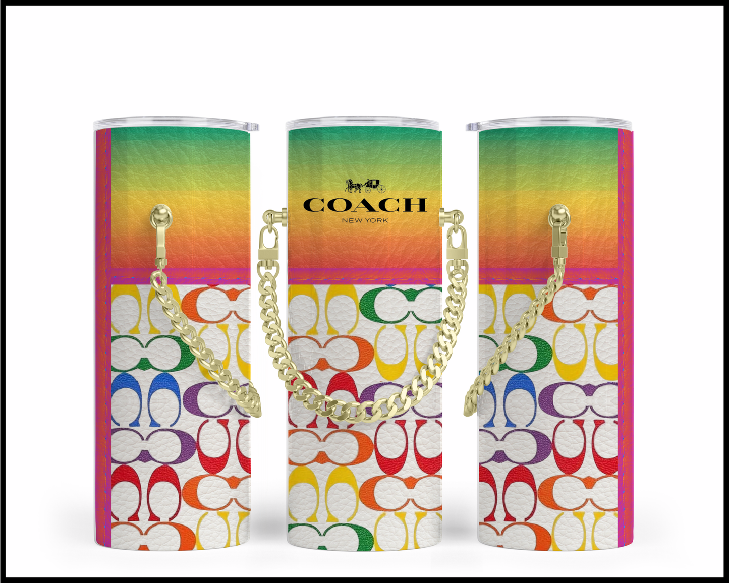 Designer Handbag Inspired Chain Tumbler (107)