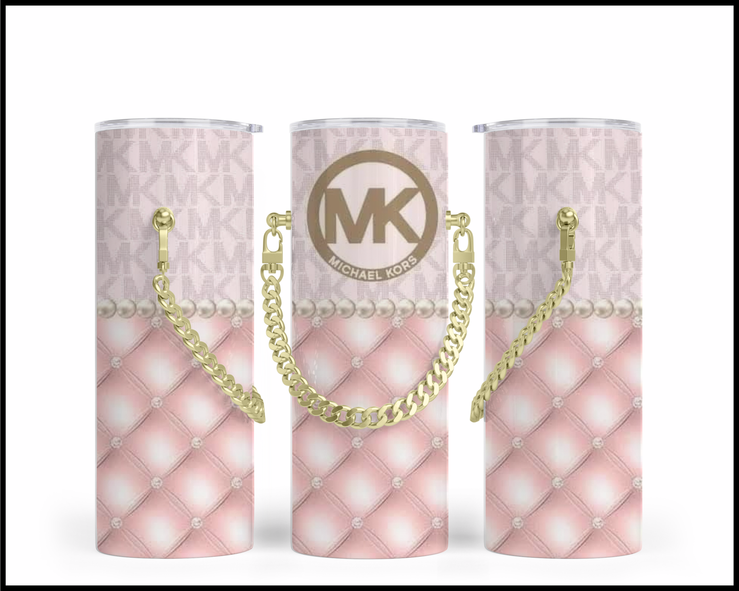 Designer Handbag Inspired Chain Tumbler (025)