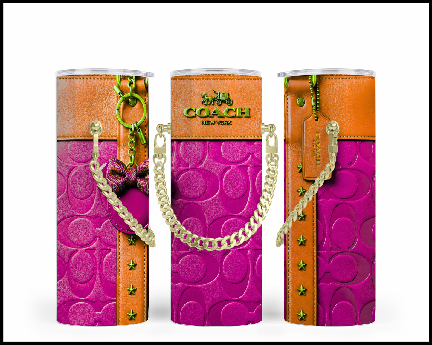Designer Handbag Inspired Chain Tumbler (338)