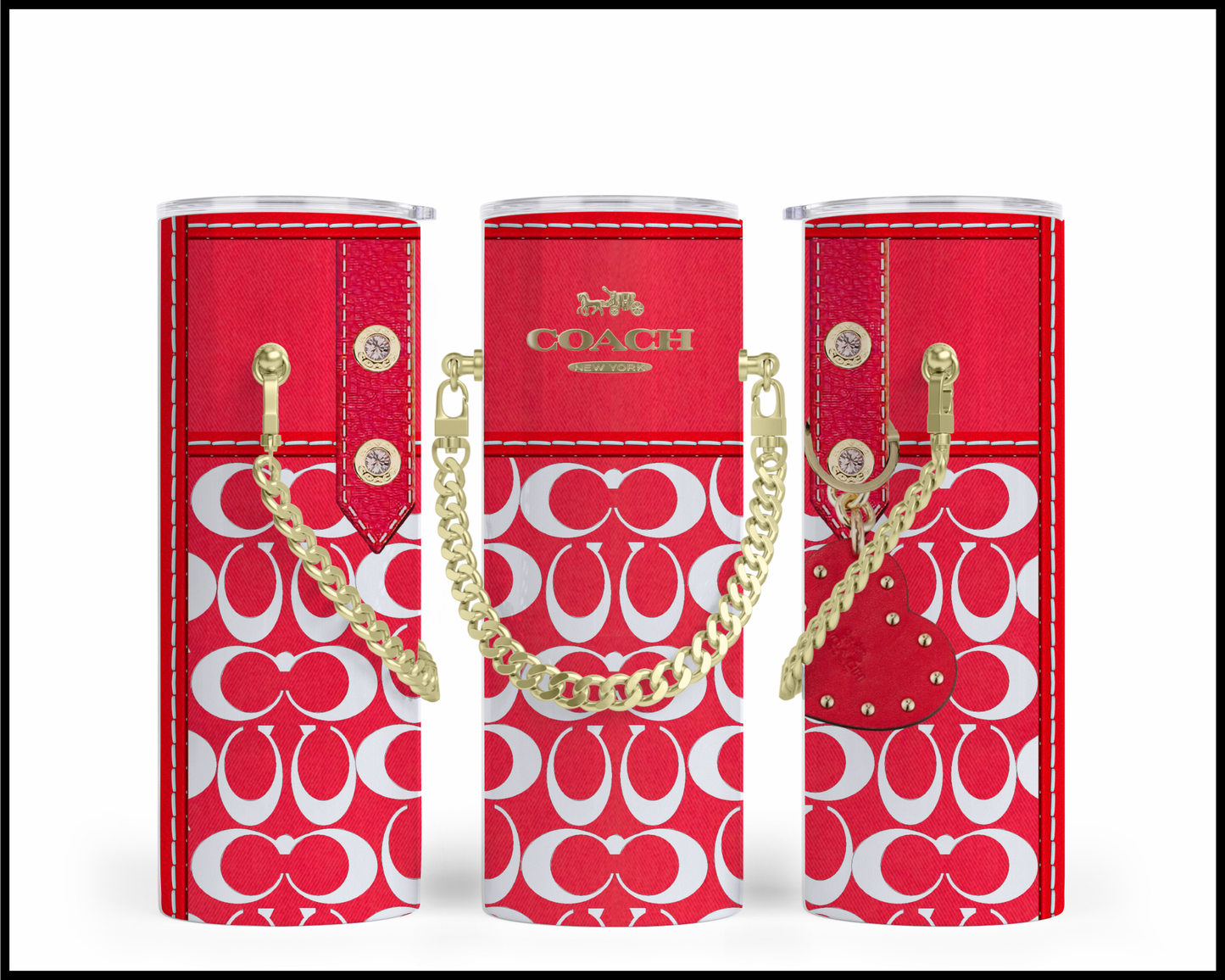 Designer Handbag Inspired Chain Tumbler (086)