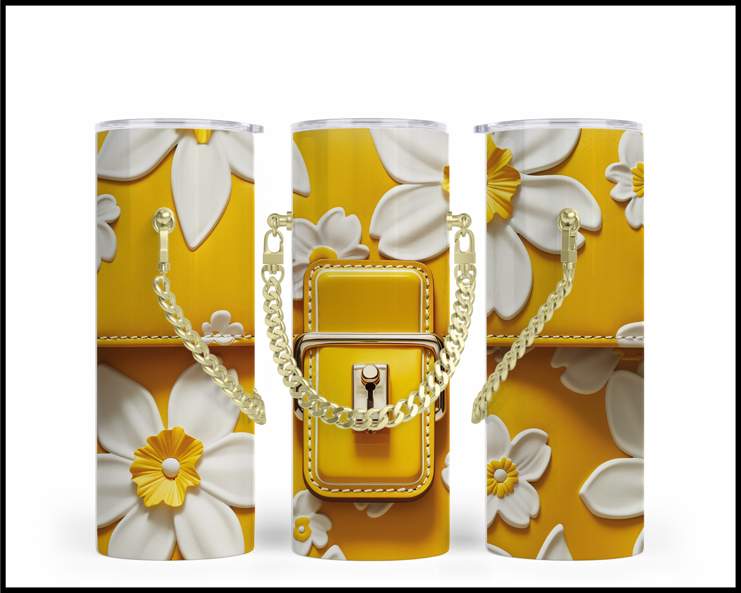 Designer Handbag Inspired Chain Tumbler (123)