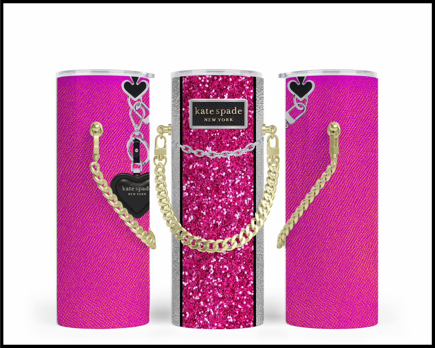 Designer Handbag Inspired Chain Tumbler (003)