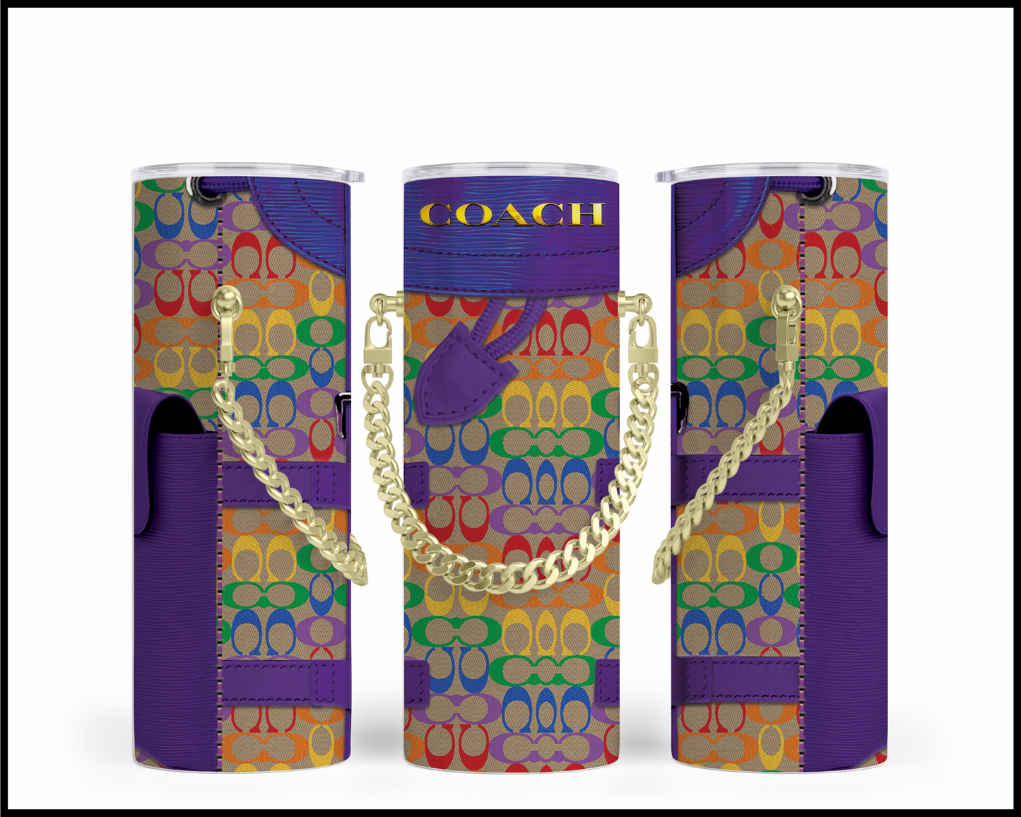 Designer Handbag Inspired Chain Tumbler (295)