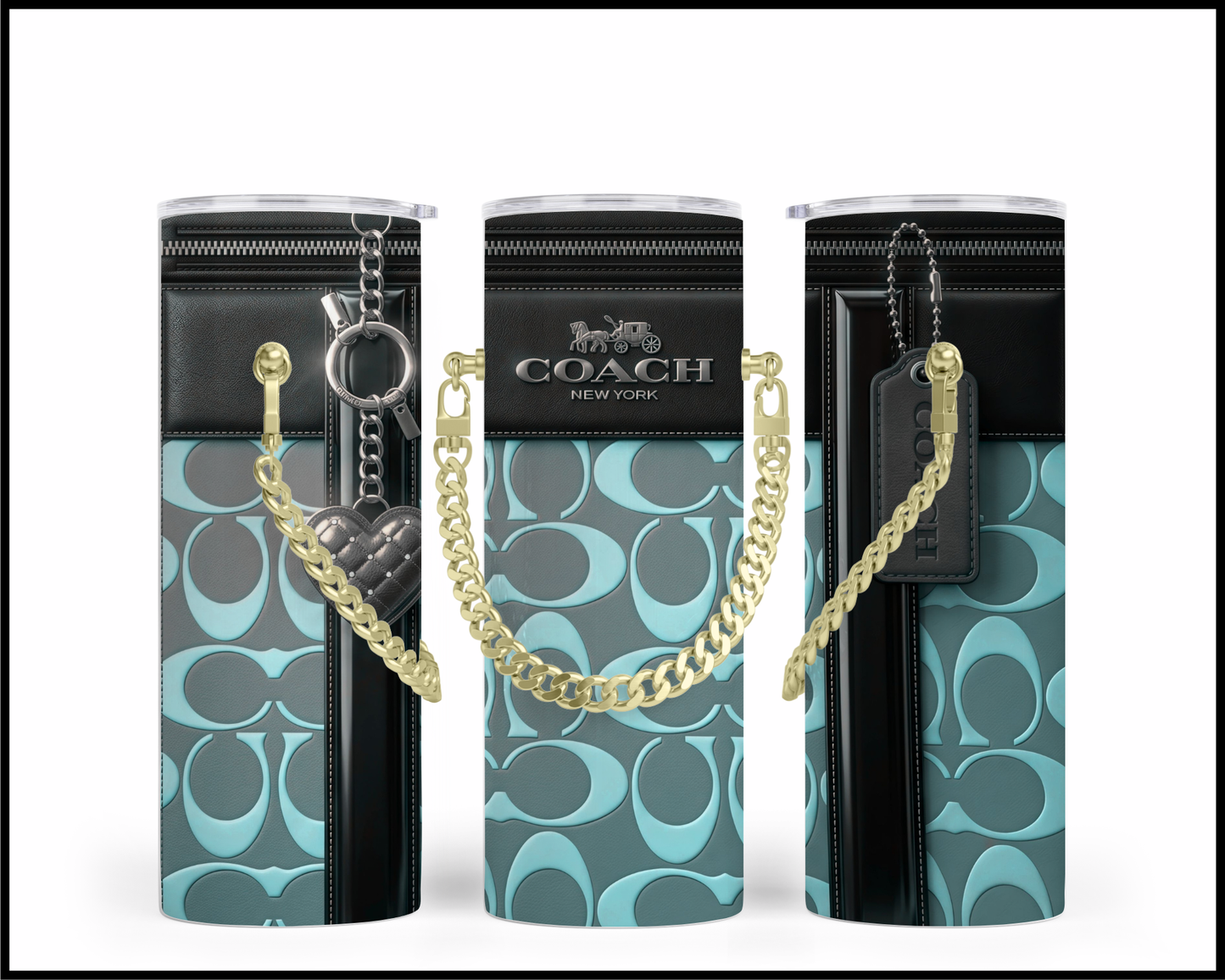Designer Handbag Inspired Chain Tumbler (337)