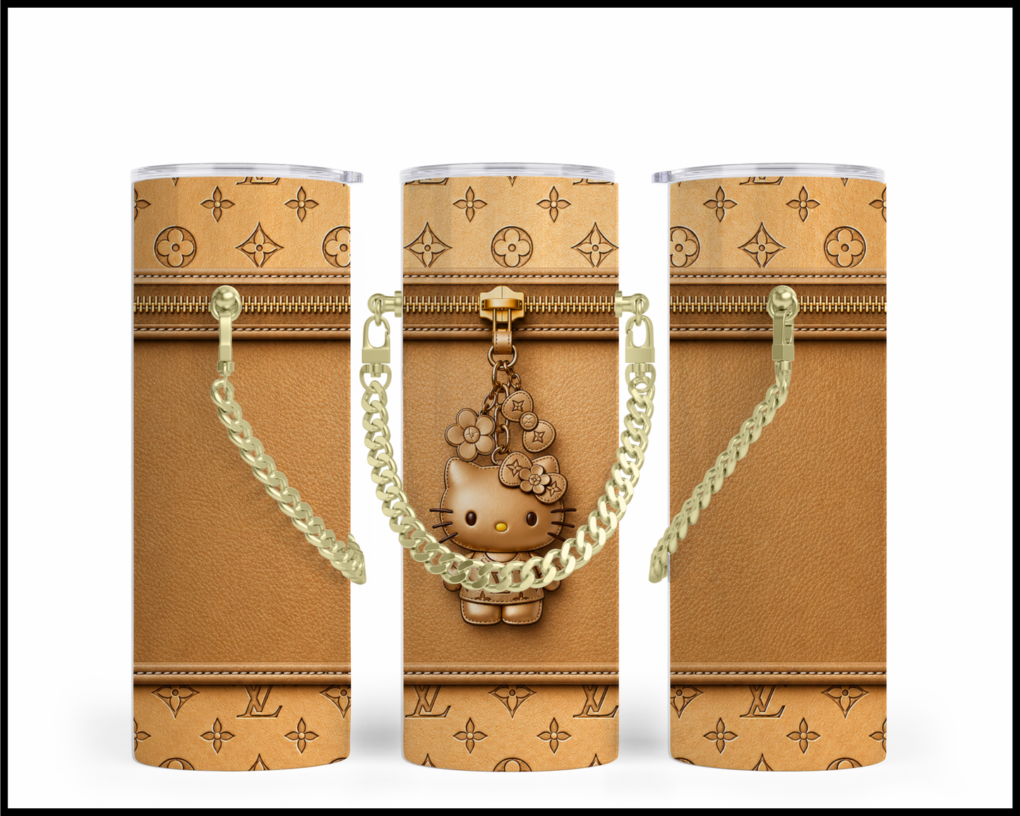 Designer Handbag Inspired Chain Tumbler (078)