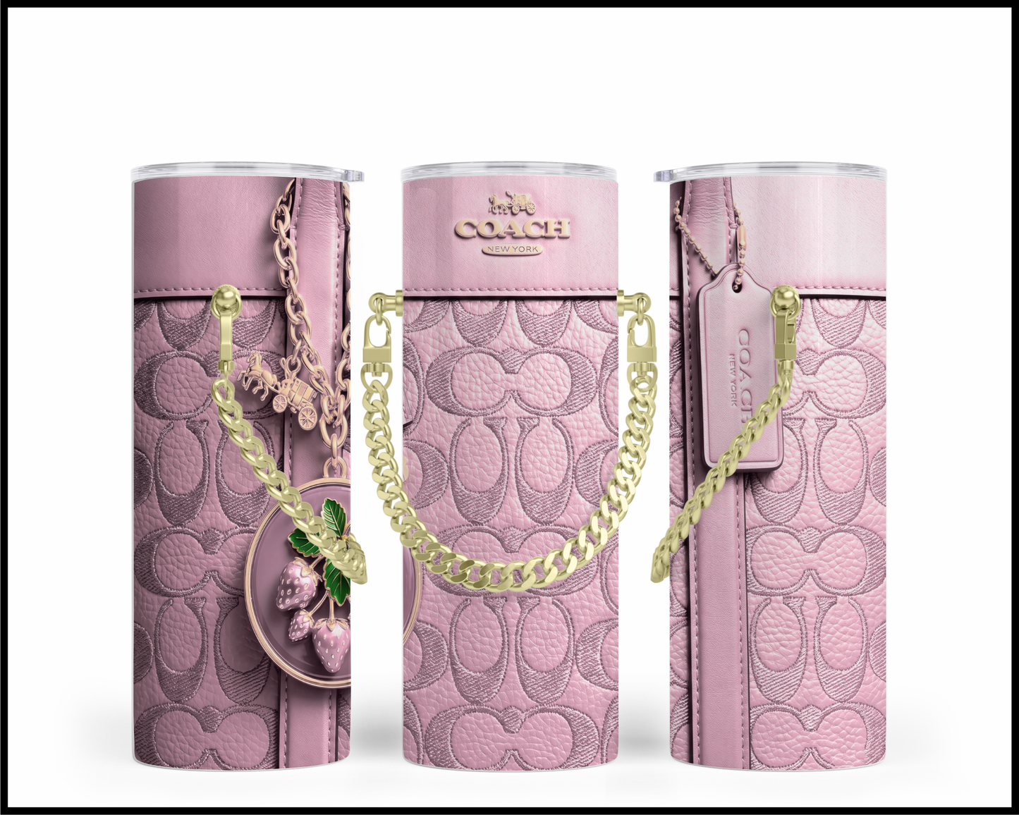 Designer Handbag Inspired Chain Tumbler (324)