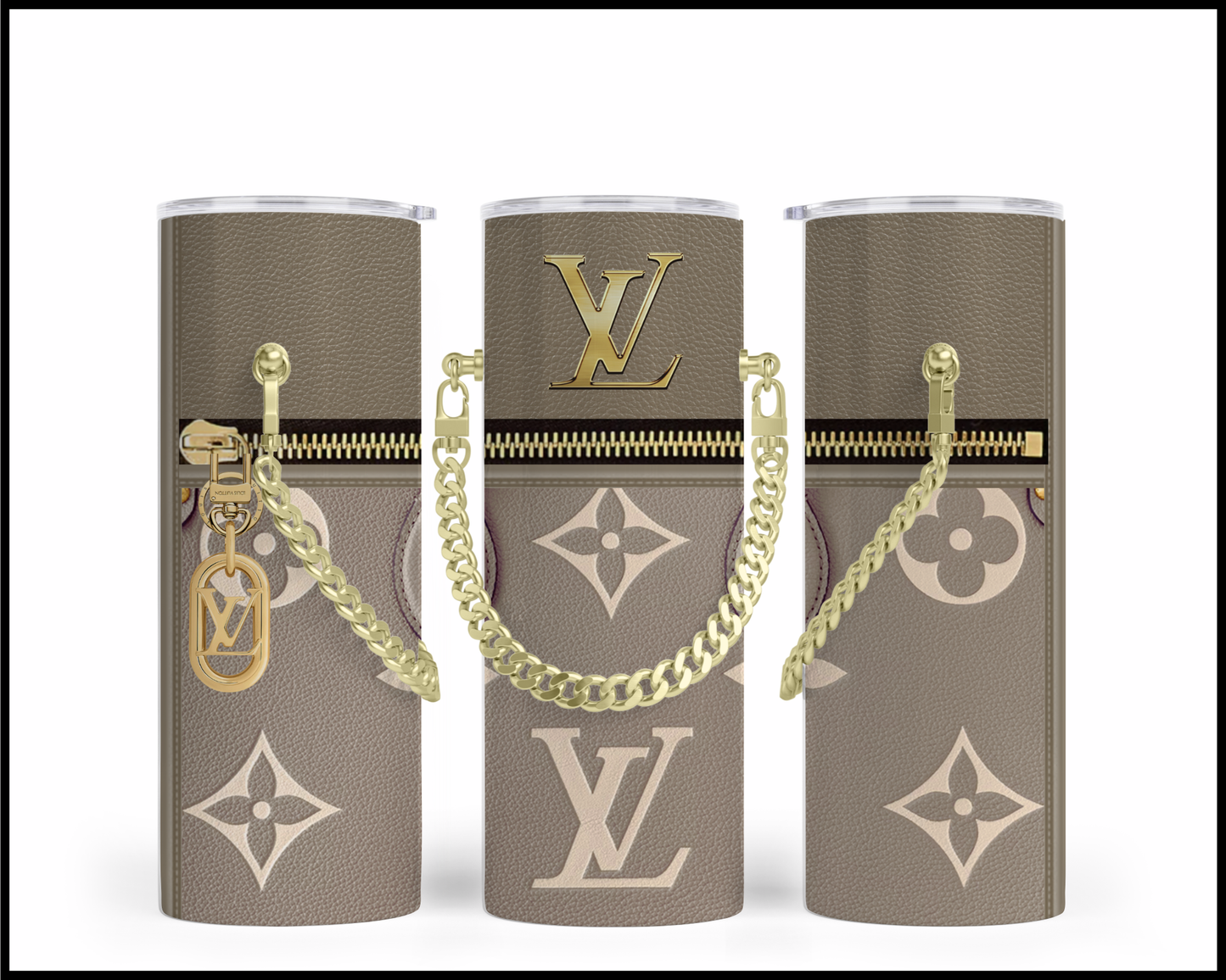 Designer Handbag Inspired Chain Tumbler (014)