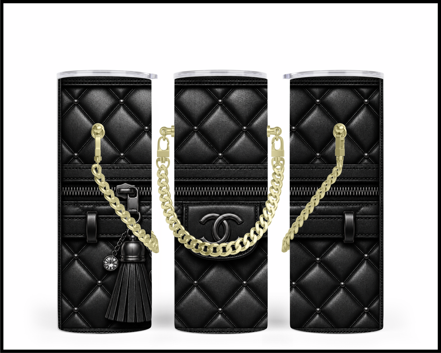 Designer Handbag Inspired Chain Tumbler (037)