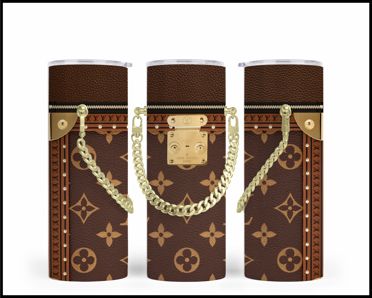 Designer Handbag Inspired Chain Tumbler (002)