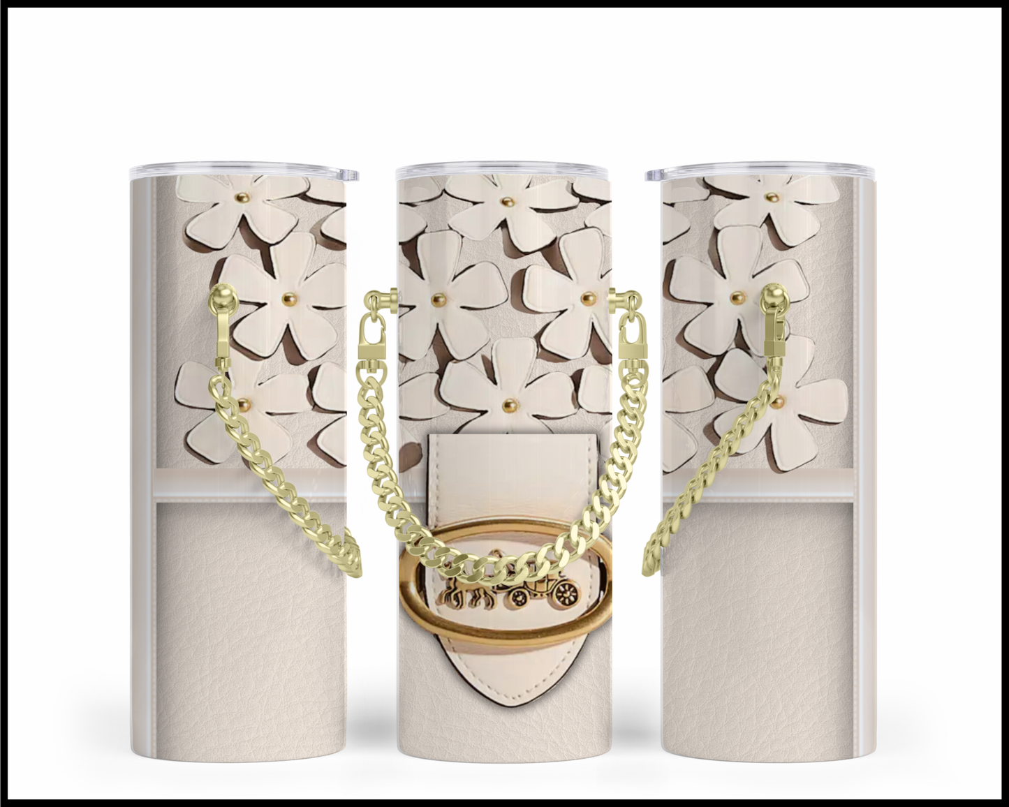 Designer Handbag Inspired Chain Tumbler (045)