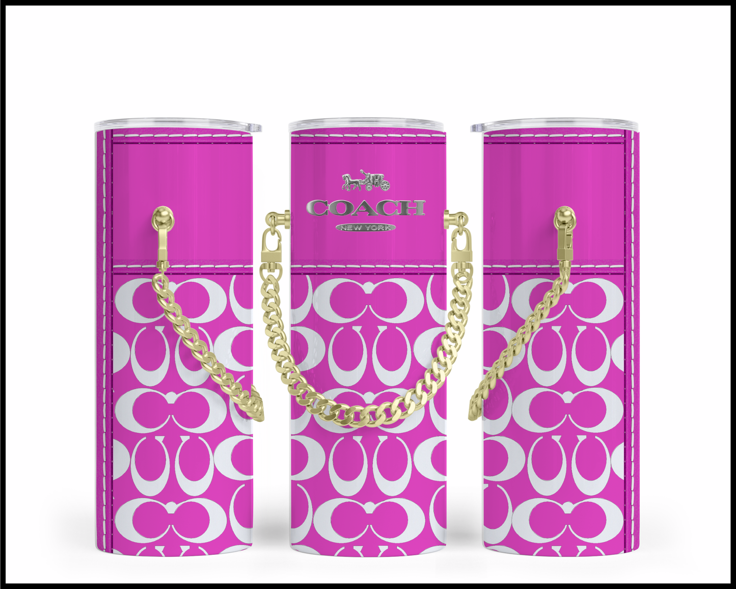 Designer Handbag Inspired Chain Tumbler (149)