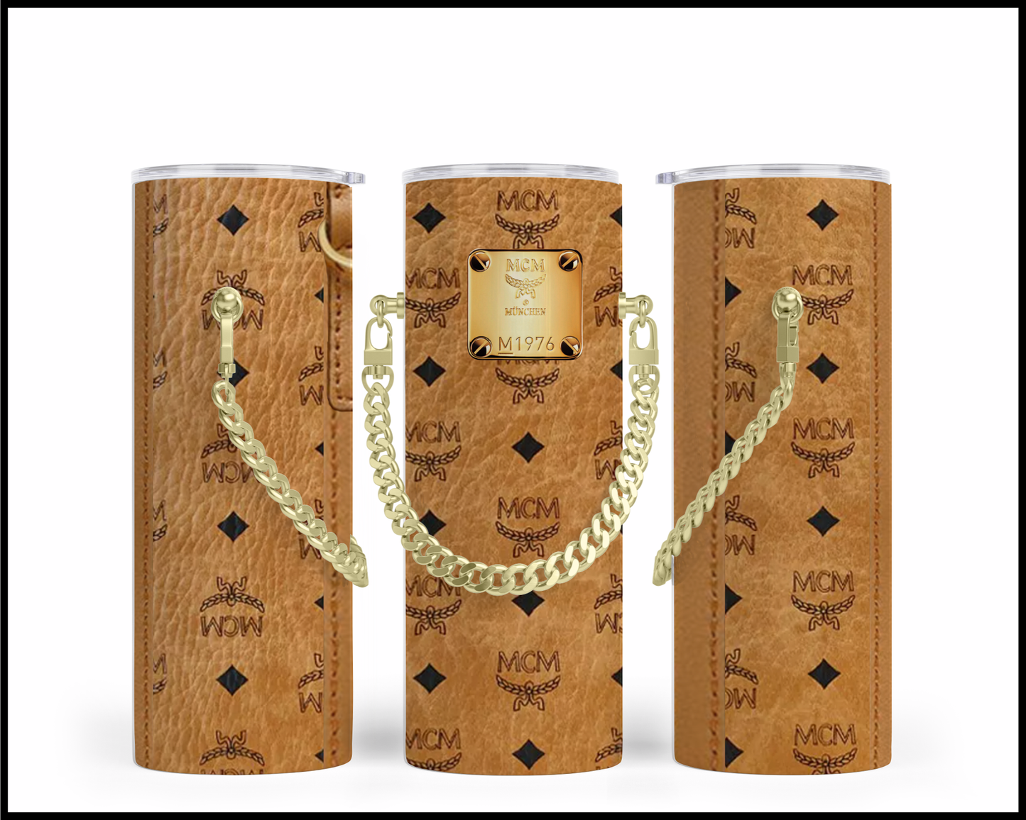 Designer Handbag Inspired Chain Tumbler (007)