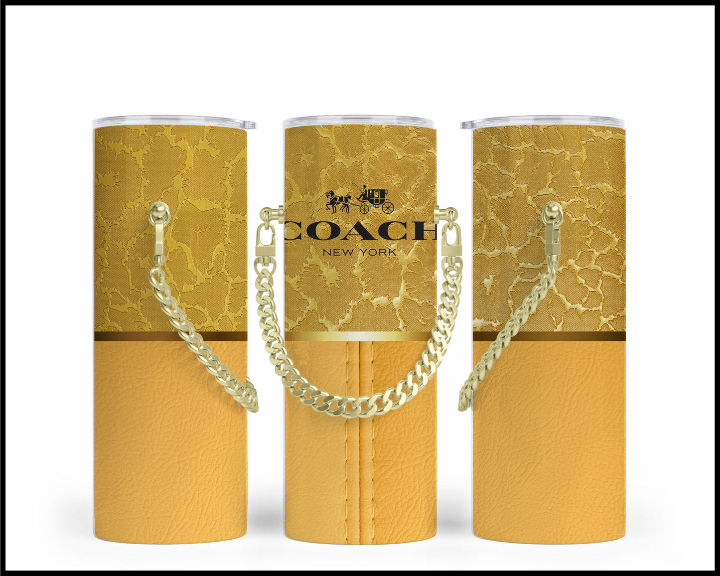 Designer Handbag Inspired Chain Tumbler (005)