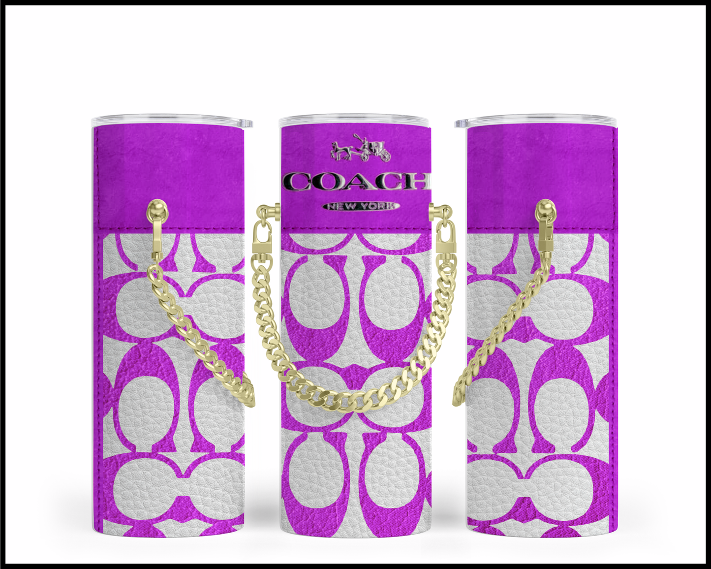 Designer Handbag Inspired Chain Tumbler (253)