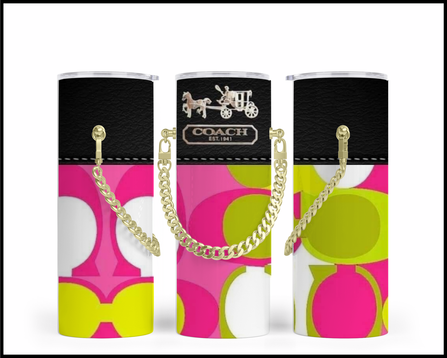 Designer Handbag Inspired Chain Tumbler (218)