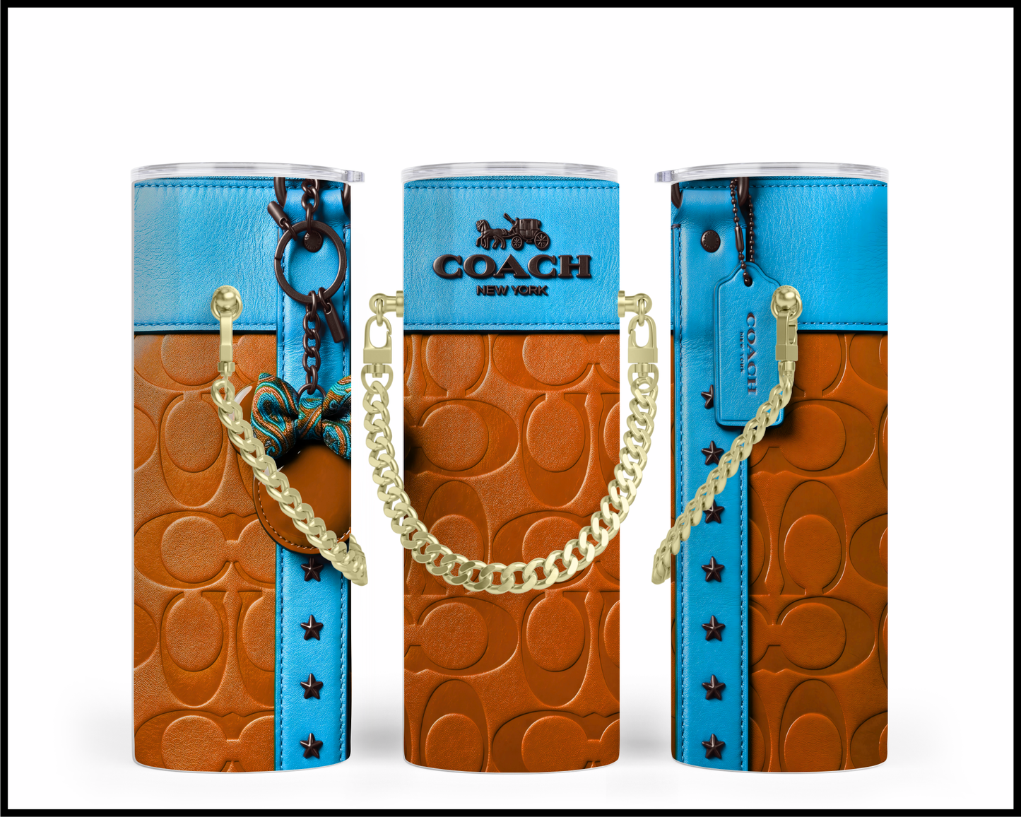 Designer Handbag Inspired Chain Tumbler (338)