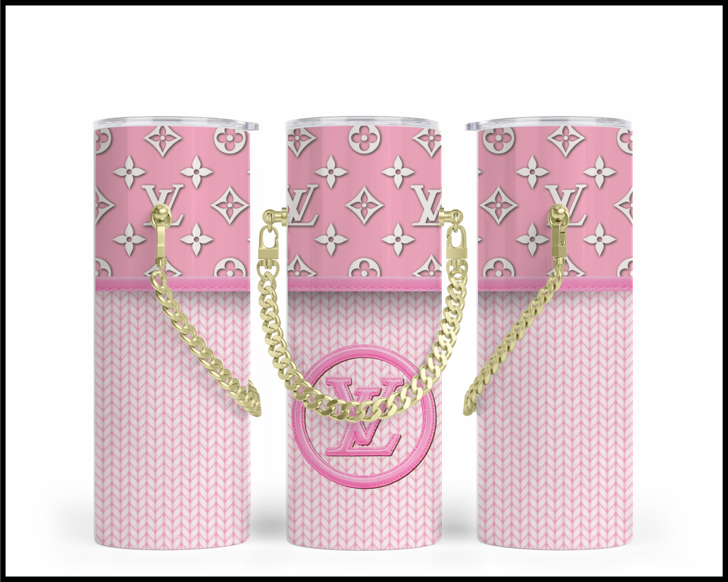 Designer Handbag Inspired Chain Tumbler (017)