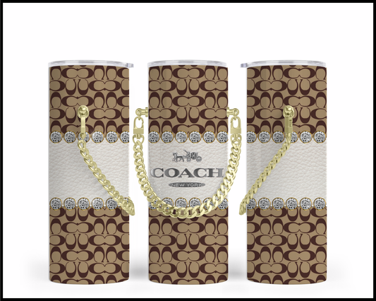 Designer Handbag Inspired Chain Tumbler (108)